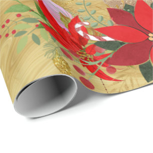 Unicorn Christmas Holidays Lux Unicorn Spark Red Wrapping Paper