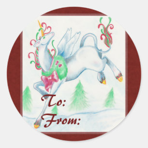 Unicorn Christmas Labels
