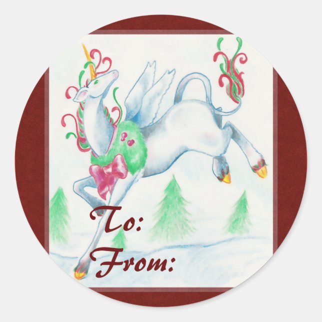Unicorn Christmas Labels (Front)