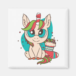 Unicorn Christmas Magnet