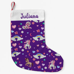 Unicorn Christmas Stockings   Cute Unicorn Purple