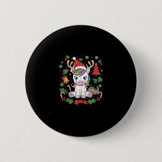 Unicorn Christmas Tank Top_1 6 Cm Round Badge