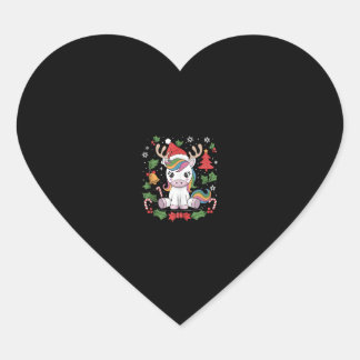 Unicorn Christmas Tank Top_1 Heart Sticker