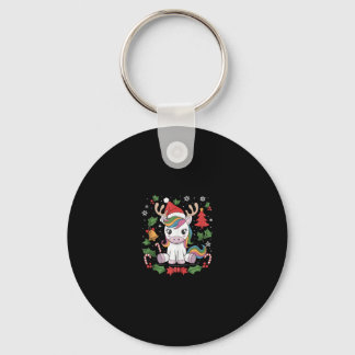 Unicorn Christmas Tank Top_1 Key Ring