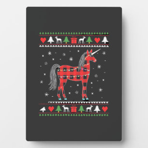 Unicorn Christmas Tree Lights Decoration Xmas Swea Plaque