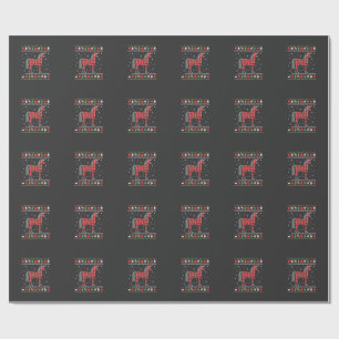 Unicorn Christmas Tree Lights Decoration Xmas Swea Wrapping Paper