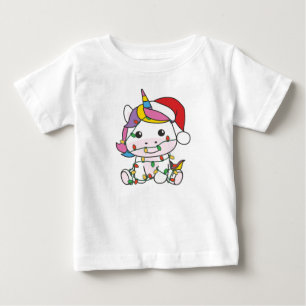 Unicorn Christmas Winter Animals Holiday Unicorns Baby T-Shirt