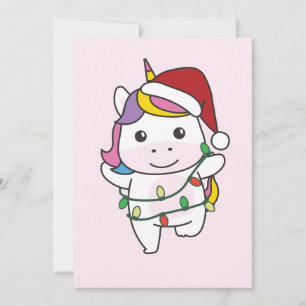 Unicorn Christmas Winter Animals Holiday Unicorns Card