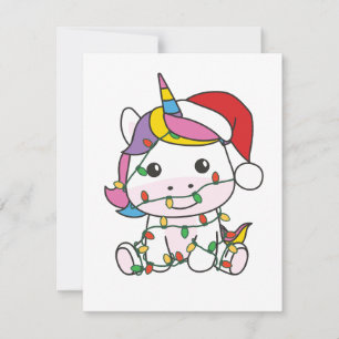Unicorn Christmas Winter Animals Holiday Unicorns Card