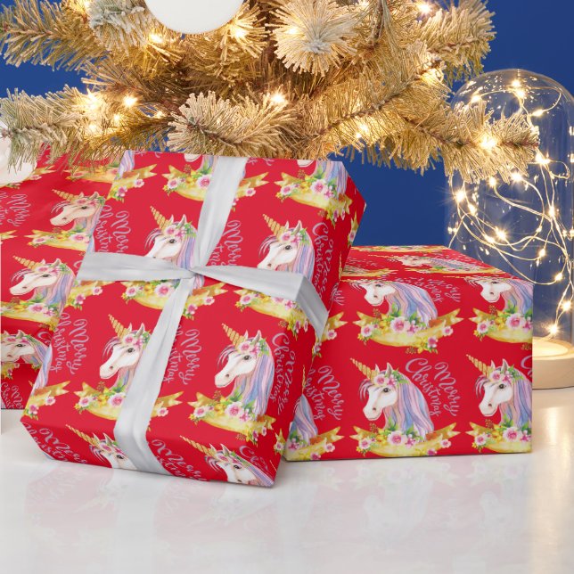 UNICORN CHRISTMAS WRAPPING PAPER (Holidays)