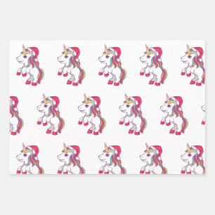 Unicorn Christmas Wrapping Paper, Unicorn  Wrapping Paper Sheet