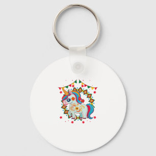 Unicorn Cinco De Mayo Party Cute Mexican Fiesta T- Key Ring