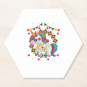 Unicorn Cinco De Mayo Party Cute Mexican Fiesta T- Paper Coaster