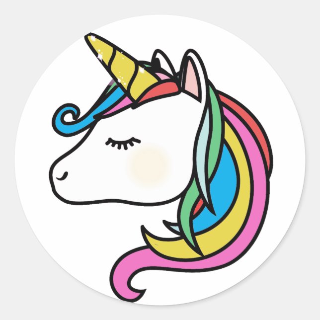 unicorn classic round sticker (Front)
