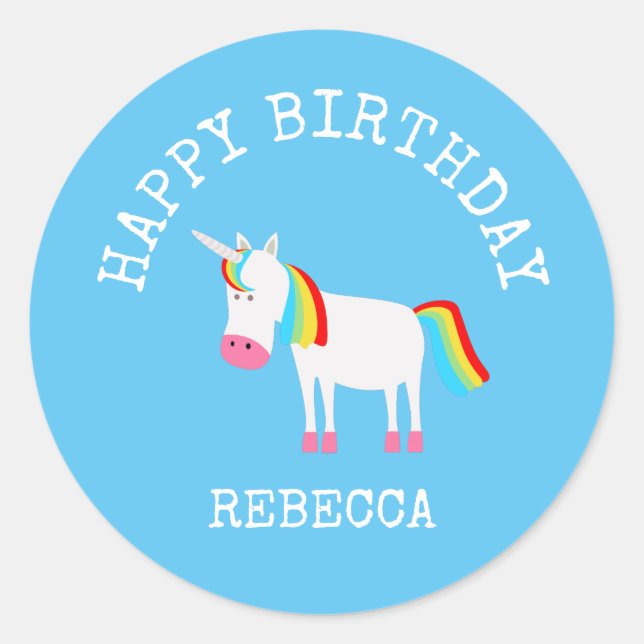 Unicorn Classic Round Sticker (Front)