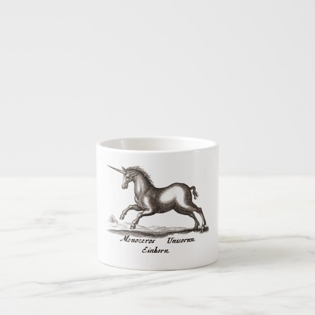 Unicorn Classic Running Magic Woodland Creature Espresso Cup (Front)