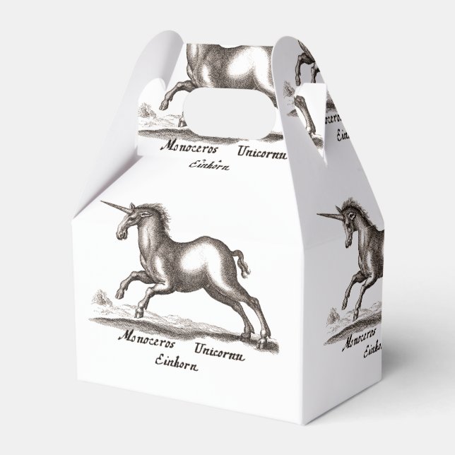 Unicorn Classic Running Magic Woodland Creature Favour Box (Front Side)