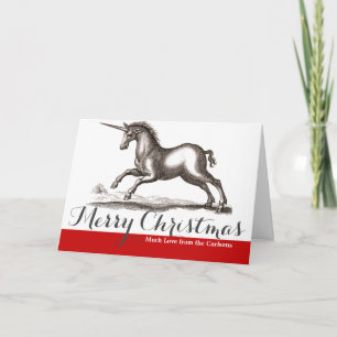 Unicorn Classic Running Magic Woodland Creature Holiday Card