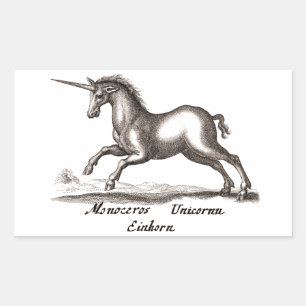 Unicorn Classic Running Magic Woodland Creature Rectangular Sticker