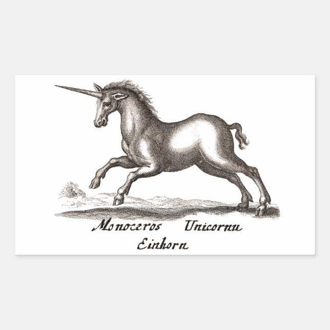 Unicorn Classic Running Magic Woodland Creature Rectangular Sticker (Front)