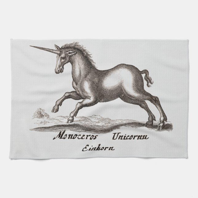 Unicorn Classic Running Magic Woodland Creature Tea Towel (Horizontal)