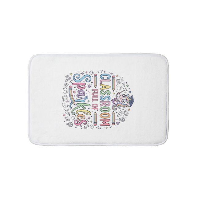 Unicorn Classroom Full of Sparkles Original Merch  Bath Mat (Front)