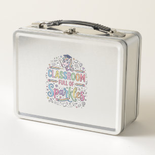 Unicorn Classroom Full of Sparkles Original Merch Metal Lunch Box