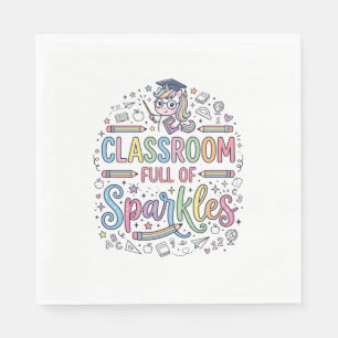 Unicorn Classroom Full of Sparkles Original Merch Napkin