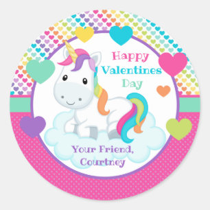 Unicorn Classroom Valentines Day Sticker