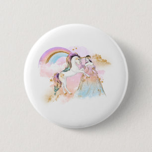 Unicorn Clipart Rainbow Fairytale 6 Cm Round Badge