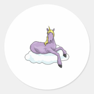Unicorn Cloud Classic Round Sticker