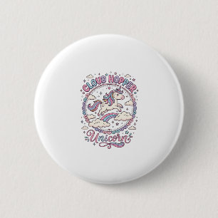 Unicorn Cloud Hopper Unicorn Playful Cute Gift Des 6 Cm Round Badge