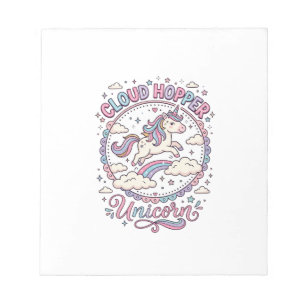 Unicorn Cloud Hopper Unicorn Playful Cute Gift Des Notepad