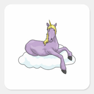 Unicorn Cloud Square Sticker