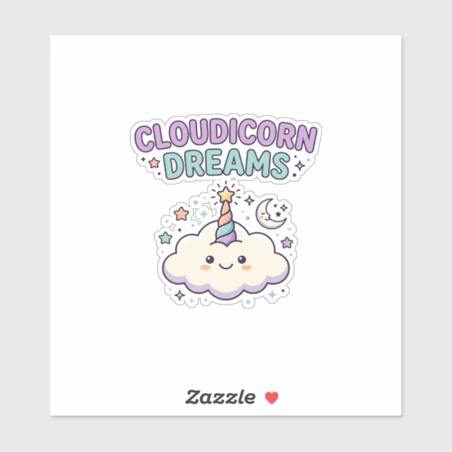 Unicorn Cloudicorn Dreams Trendy Graphic Tee Desig (Sheet)