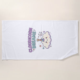 Unicorn Cloudicorn Dreams Trendy Graphic Tee Desig Beach Towel