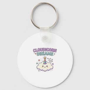 Unicorn Cloudicorn Dreams Trendy Graphic Tee Desig Key Ring