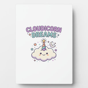 Unicorn Cloudicorn Dreams Trendy Graphic Tee Desig Plaque