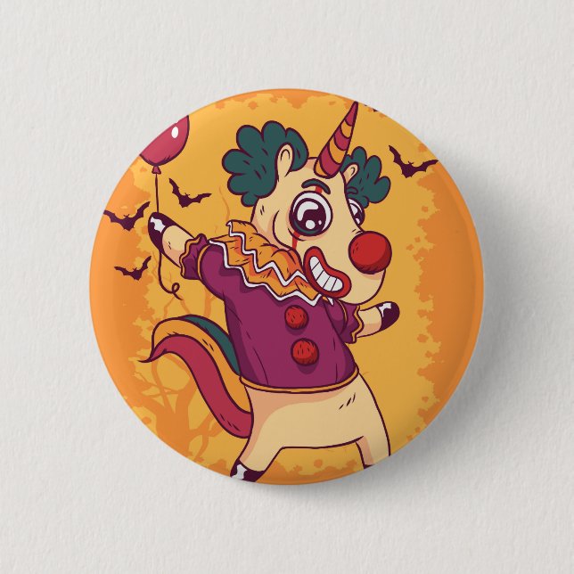 Unicorn Clown 6 Cm Round Badge (Front)