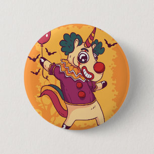 Unicorn Clown 6 Cm Round Badge