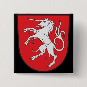 Unicorn Coat of Arms - Schwabisch Gmund Germany 15 Cm Square Badge