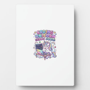 Unicorn Coding Unicorn Debug Squad Charming Market Plaque