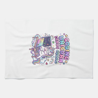 Unicorn Coding Unicorn Debug Squad Charming Market Tea Towel