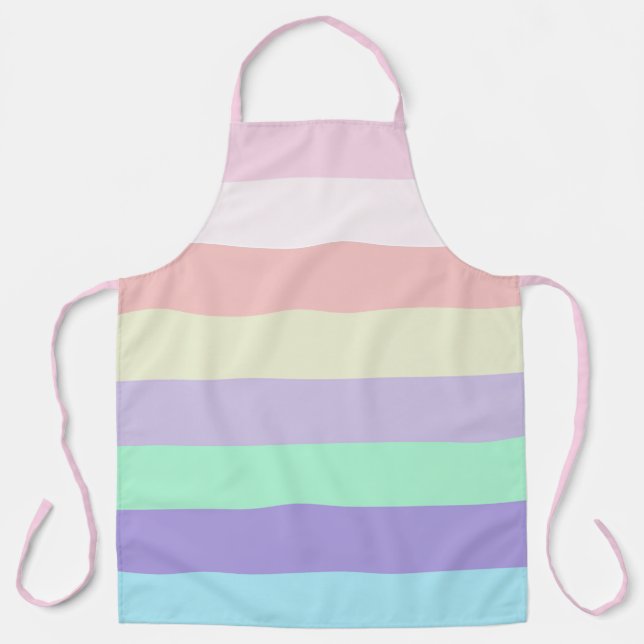 Unicorn Colour Stripes  Apron (Front)