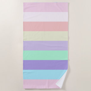 Unicorn Colour Stripes Beach Towel