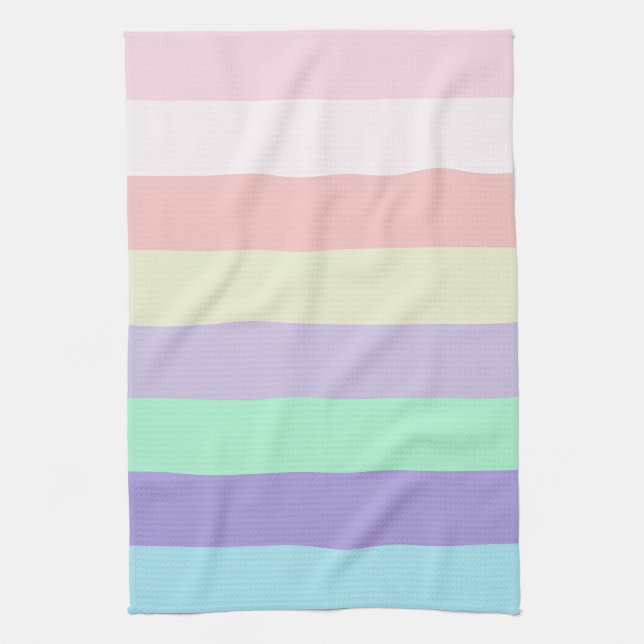 Unicorn Colour Stripes  Tea Towel (Vertical)