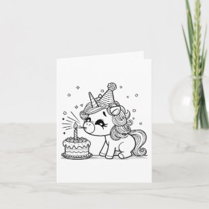 Unicorn Colouring Images for Birthday Favour Bag Invitation