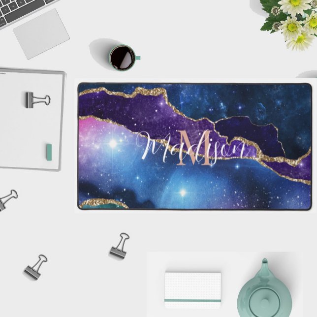 Unicorn Colours Agate Rose Gold Glitter Desk Mat (Creator Uploaded)