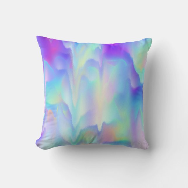 Unicorn Colours Throw Pillow (Front)