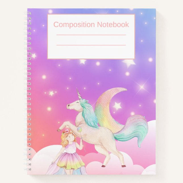 Unicorn Composition Notebook for Girls (Front)